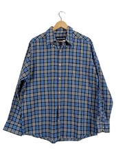 North Route Herren Freizeithemd kariert Langarm Baumwolle Blau Grau Gr. 42