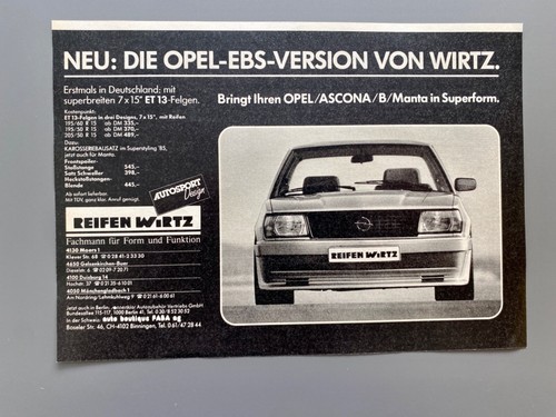 Opel ebs version ascona wirtz - ebs,