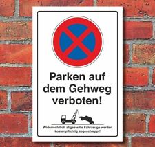 Schild Parken auf dem Gehweg verboten Parkverbot Halteverbot 3 mm Alu-Verbund