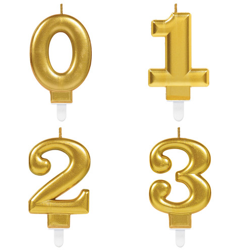 Zahlenkerze gold geburtstag - zahlenkerze,