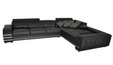 Eck Leder Sofa Couch Polster
