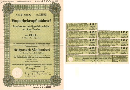 1938 hypothekenpfandbrief 500 - 1938,