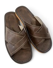 Herren leichte Leder Echtleder Hausschuhe Pantoffeln Latschen EU