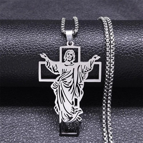 Halskette jesus edelstahl mit - halskette,