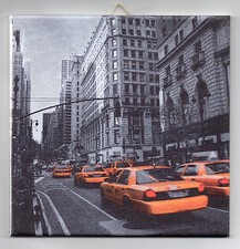 Dekofliese Keramikfliese Wandbild Bildfliese Geschenkidee New York Taxi (093DP) 