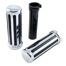 verchromte Motorrad Griffe LINER Lenker 1 Zoll f. Harley Davidson Metall  Gummi