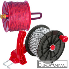Kunststoff-Haspel mit Weidezaun-Litze Handhaspel Weidehaspel Weidezaunhaspel