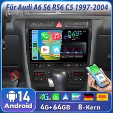 4G+64G Android 14 Carplay 8-Kern DAB+ Für Audi A6 S6 RS6 C5 1997-2004 Autoradio