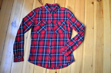 Autark Herren Karohemd, Langarm, Gr. S (37/38), rot-schwarz