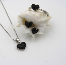 Herz Schmuckset schwarzen