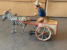 Lehmann EPL 752 Nanu Uhrwerk Zebra Kutsche Blechspielzeug Spiralfederantrieb