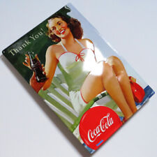 COCA COLA Strandnixe = Altes Blechschild Atlanta um 1995 TOP Limo Fiftys PIN UP