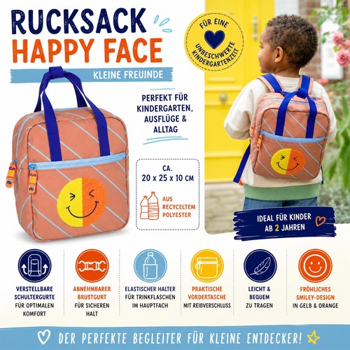 Rucksack happy face kleine - happy,