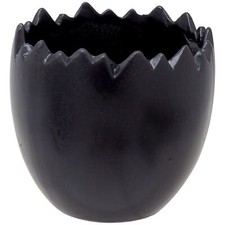 Blumentopf Keramik Schwarz Eier Schale Gebrochen Tischdeko Ostern 9cm Hoch 