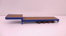 Herpa 1:87 - 4-achs Tieflade-Auflieger - blau, Ladefläche braun - AL46