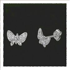  Ohrstecker Ohrring Schmetterling 925 Silber stabil massiv mit Zirkonia Kinder