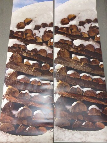 Holzstapel schnee poster - im,