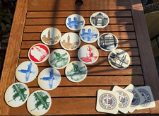 Bierdeckel Untersetzer Vintage 19 Stück mit Städten London Hamburg Flensburger