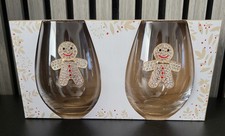TK Maxx Weihnachten Lebkuchen Stiellos Gin Glas / Weinbecher 2er Set Gläser