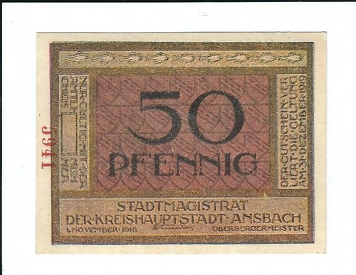 Notgeld ansbach stadt - -,