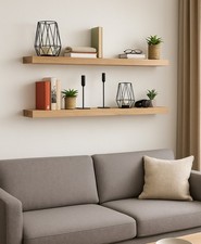 Wandregal Eiche massiv, 4 cm stark , 22  cm tief, 60-120 cm Länge, Schweberegal