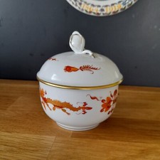 Meissen (Reicher) Roter (Hof)drache Zuckerdose. Goldrand.