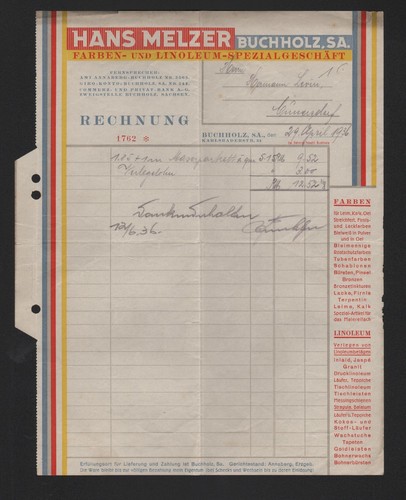 Buchholz rechnung 1936 hans - buchholz,,