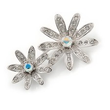 Rhodinierte klare/Ab Kristall