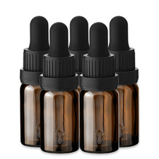 5x Glasflasche Braun 10 ml mit