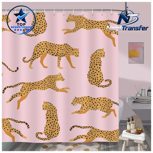 Duschvorhang rosa leopard - rosa,
