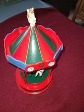 Vintage Holz Karussell Karussell Spieluhr Weihnachten Dekoration