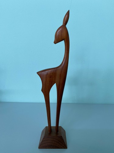 Reh rehkitz holzfigur 70er - reh,