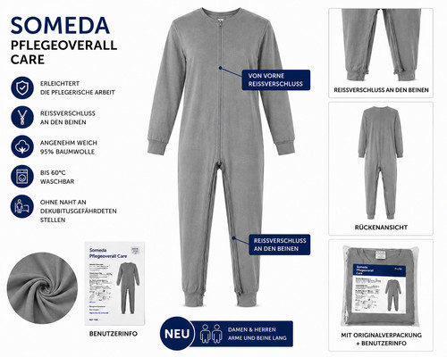 Pflegeoverall care grau - pflegeoverall,