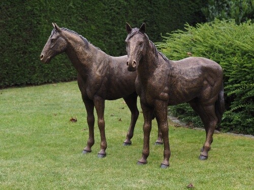 Bronzefigur pferdepaar - bronzefigur,