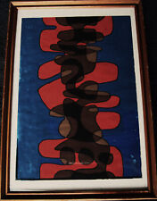 Heinz Friedrich Kirchner 1926-2000,abstr. blau-rote Komposition, Gouache,um 1960