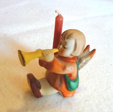 Hummel "Engel mit Posaune" Kerzenhalter, 1.Wahl,  60er V-Zeichen