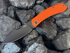 Sanrenmu 7315-GJ 12C27 Schweden Stahl Black Slipjoint G10 Orange