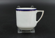 Paul Müller Jugendstil Kobalt Rand Goldrand Kaffeetasse Porzellan H 7 cm