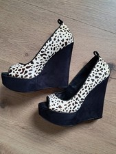 High Heels 36 Animal Schwarz