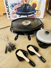 Elektrogrill 3in1 Raclette Fondue Grillplatte KALORIK Tischgrill 1100 W