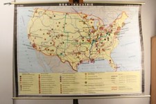 Schulwandkarte USA - Industrie Karte Hermann Haack Verlag Rollkarte Lehrtafel