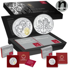 2x WIENER PHILHARMONIKER - Austria 2017 - 175 Jahre Set - 1,66 Oz Silber PP + BU