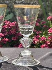 Sechs seltene Josephinenhütte vergoldete Weingläser um 1901