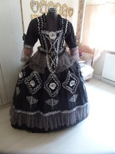 Kostüm Barock/Rokoko Gr.38/40 schwarz/silber