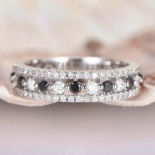1 Kt Schwarz Diamant Band