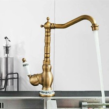 Retro 360° Drehbar Küchenarmatur Messing Antik Spültischarmatur Küche Wasserhahn