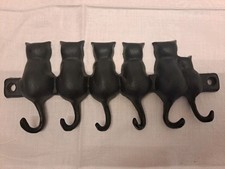 Hakenleiste Katzen, Wandhaken, Schlüsselhalter aus Gusseisen