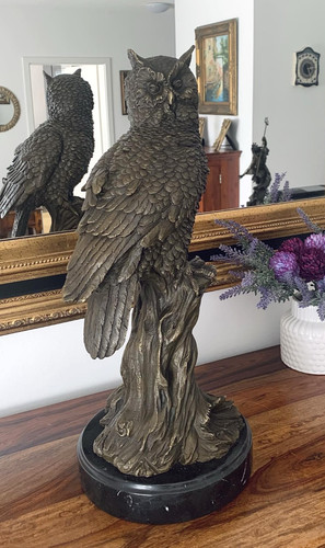 Bronze eule skulptur - eule, uhu
