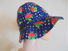 alter Damenhut , blau mit roten Rosen,  50er jahre