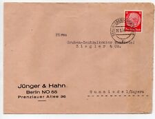 Brief Jünger & Hahn Berlin Oberschönweide 16.5.38 nach Wunsiedel
